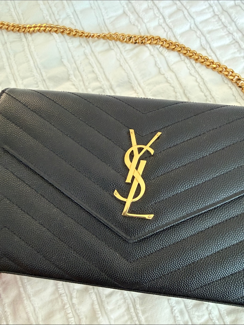 Saint Laurent Black Quilted Leather Crossbody with Gold YSL Hardware - Picture 2 of 8